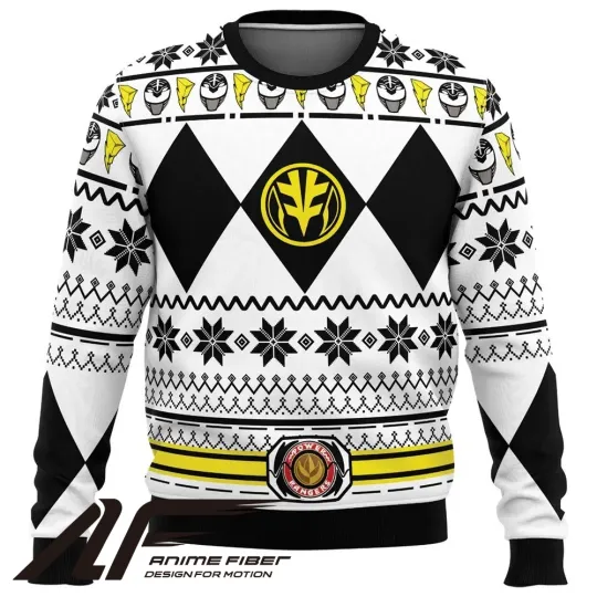 Power Rangers White Ranger Christmas Ugly Sweater