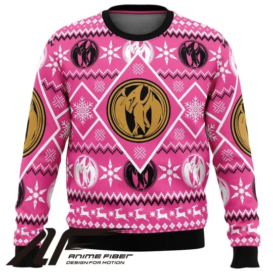 Power Rangers Pink Ranger Christmas Ugly Sweater