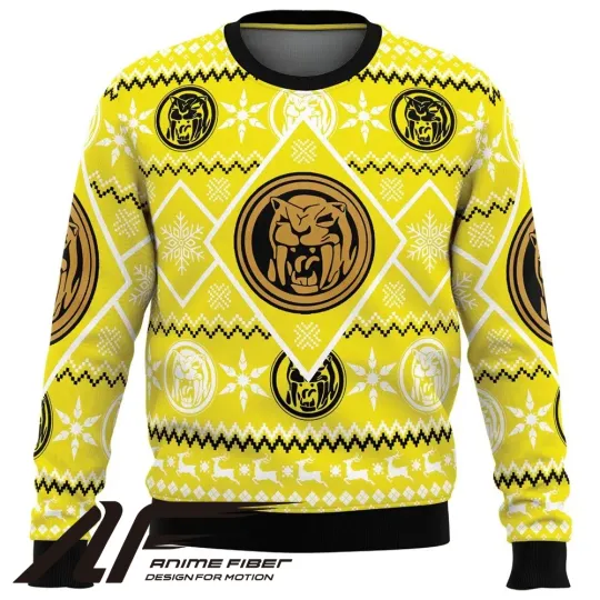 Power Rangers Yellow Ranger Christmas Ugly Sweater