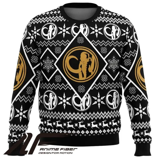 Power Rangers Black Ranger Christmas Ugly Sweater