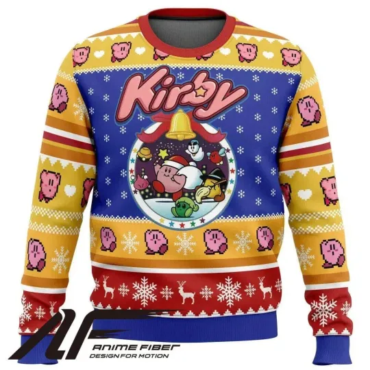 Kirby Pink Puff Christmas Ugly Sweater