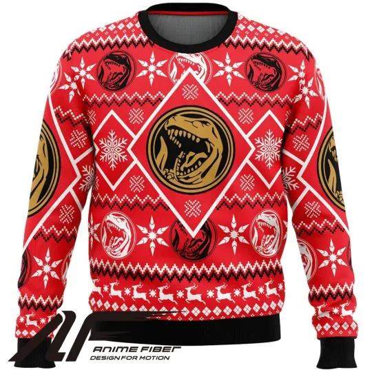 Power Rangers Red Ranger Christmas Ugly Sweater