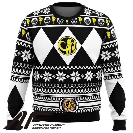 Power Rangers Black Ranger Christmas Ugly Sweater