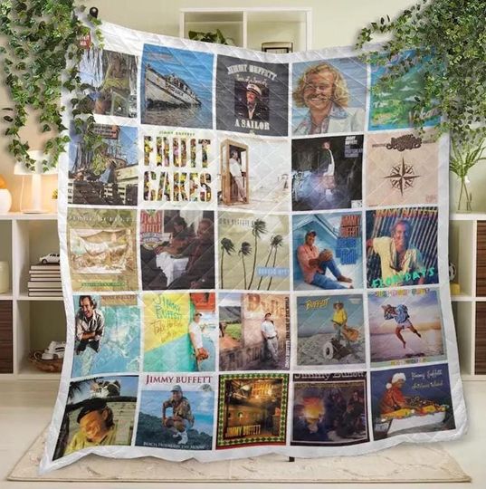 Jimmy Buffett 3D Printed Quilt Blanket, Halloween & Christmas Bedding Gift