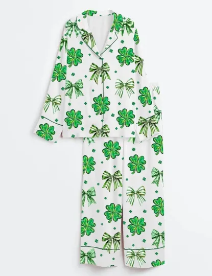 Women’s Irish St Patrick's Day Coquette Shamrock Lucky Bow