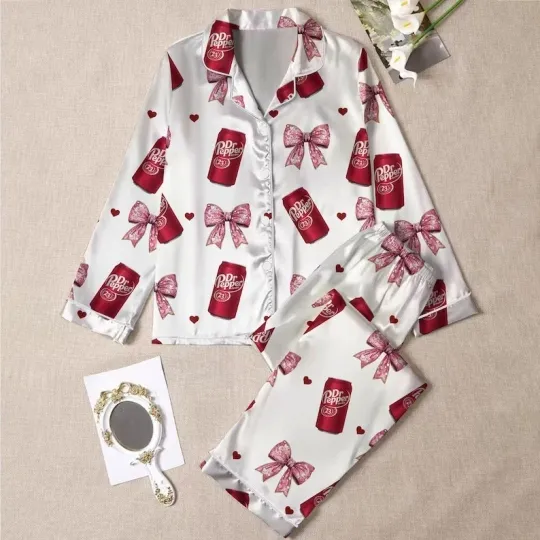 Coquette Dr Pepper Pajama Set – Soda Lover Loungewear & Cute Sleepwear