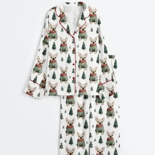 French Bulldog Christmas Pajama Set – Women’s Cute PJs