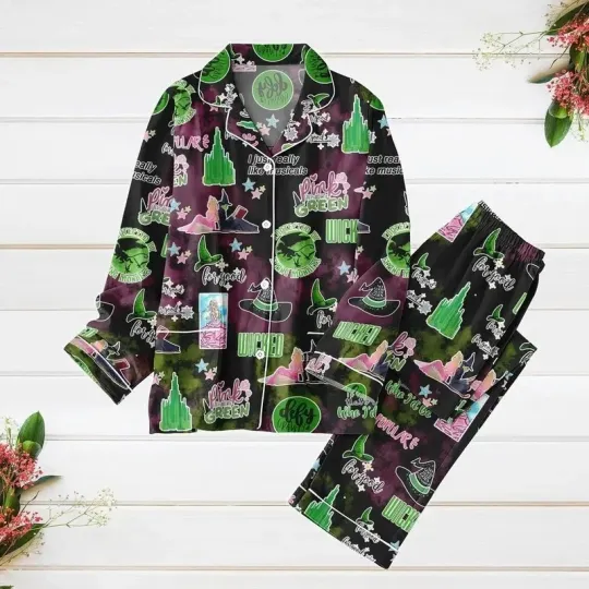 Wicked Defying Gravity Pajama Set – Elphaba & Glinda Broadway Holiday PJs