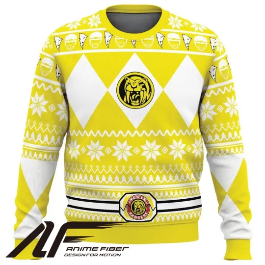 Power Rangers Yellow Ranger Christmas Ugly Sweater