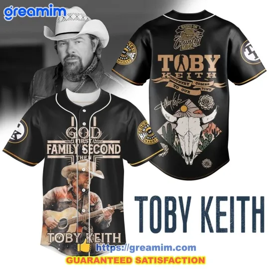 God First Family Second Then Toby Keith Baseball Jersey