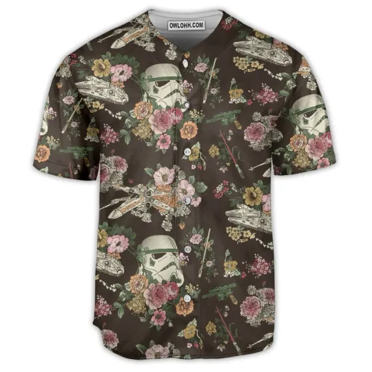 SW Stormtrooper Flower Vintage Baseball Jersey