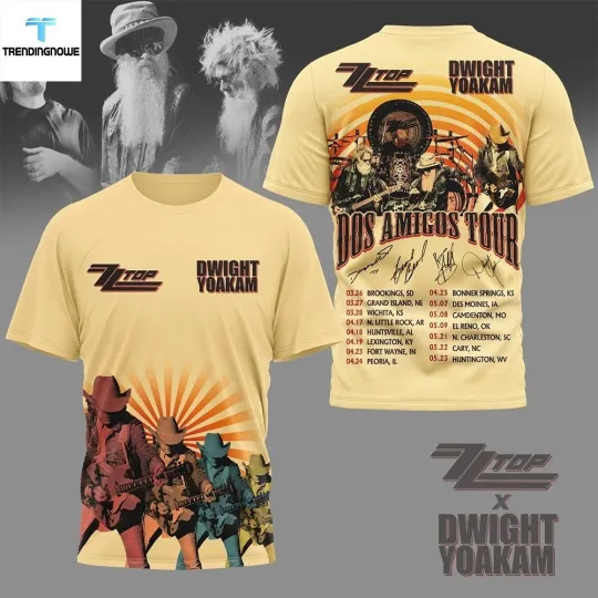 Zz Top Dwight Yoakam Dos Amigos Tour 2026 All Over Print 3D Shirt
