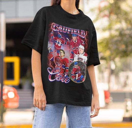 Cole Caufield Vintage 90s Montreal Canadiens NHL Hockey Design Retro Bootleg Gift Classic Graphic Unisex T-Shirt Limited Edition Habs Shirt