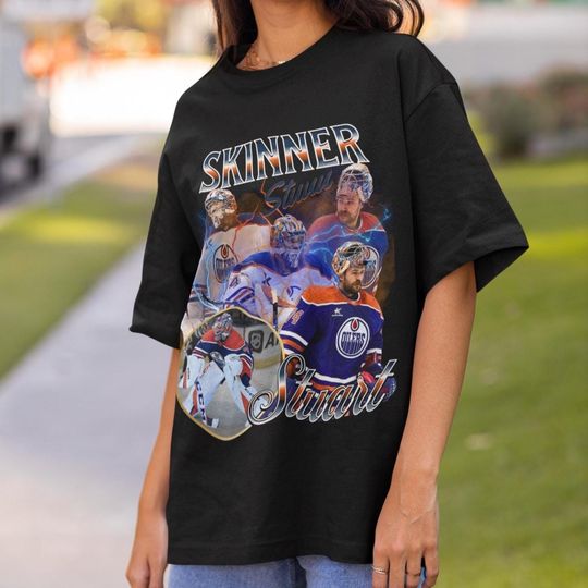 Stuart Skinner Shirt Vintage 90s Edmonton Oilers NHL Fan Hockey Design Retro Bootleg Gift Classic Graphic Tee Unisex T-Shirt Limited Edition