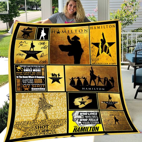 Alexander Hamilton Collage Blanket, Hamilton Lovers Fleece Blanket, Hamilton Musical Blanket, Christmas Gifts Throw Blanket For Couch Sofa