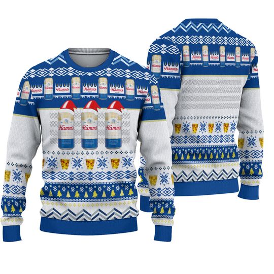 Hamm’s Beer Cans Holiday Ugly Christmas Sweater