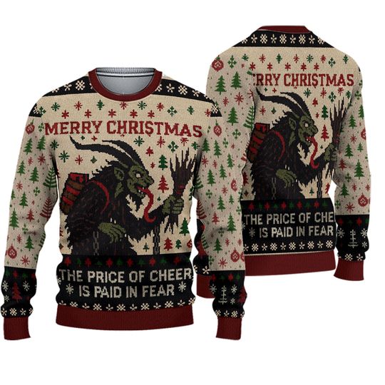 Krampus The Price Of Cheer Is Paid In Fear Christmas Ugly Sweater, Xmas Gift