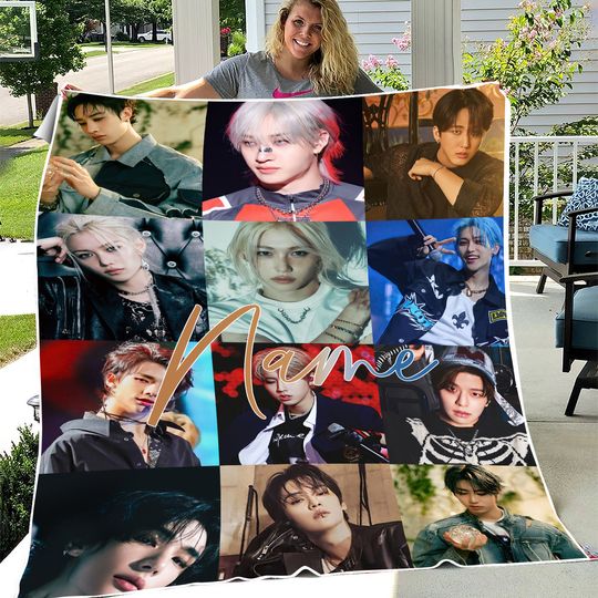Stray Kids K-Pop Blanket  Custom Name Personalized Throw, Cozy Fandom Decor Gift for Fans, Stray Kids Merch, SKZ Fan Gift