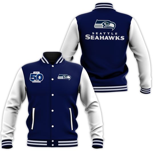 Seattle Seahawks 50th Season New Baseball Jacket