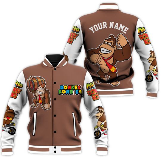 Personalized Super Mario Baseball Jacket, Luigi Yoshi Peach Family Group