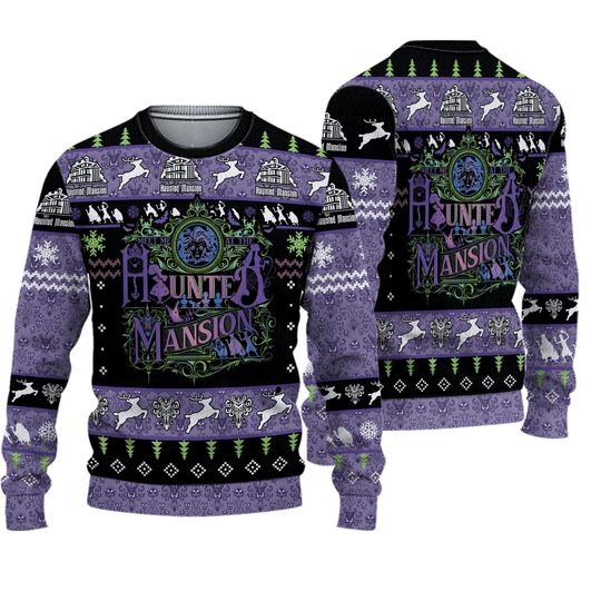 Christmas Haunted Mansion Ugly Sweater, Hitchhiking Ghosts Christmas Sweater, Disney Christmas Shirt, Magic Kingdom Merch, Xmas Gift