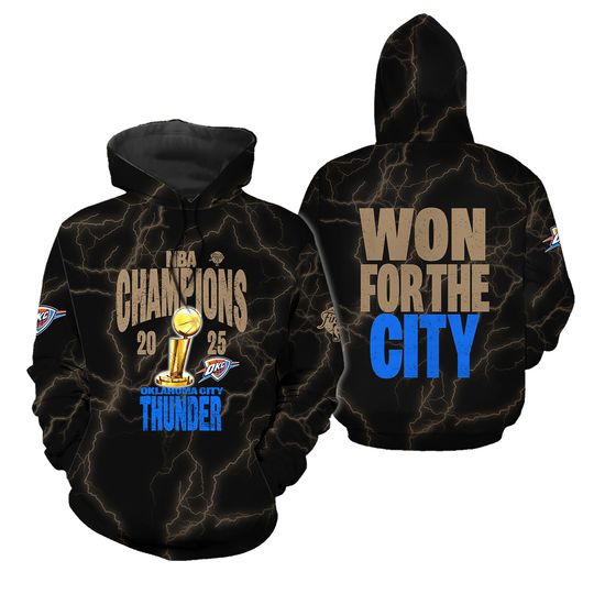 OKC Thunder 2025 Won for the City Hoodie 3D Gift For Christmas