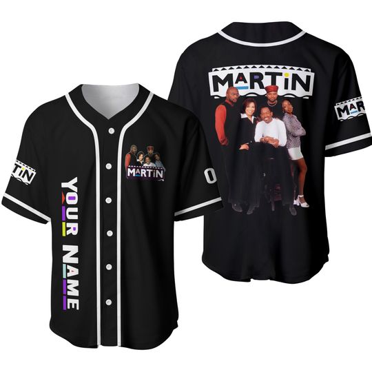 Personalize Martin Tv 90s Retro Tv Show Black, Martin Lawrence Baseball Jersey Team, Movie TV Show Funny Birthday Gift For Fans