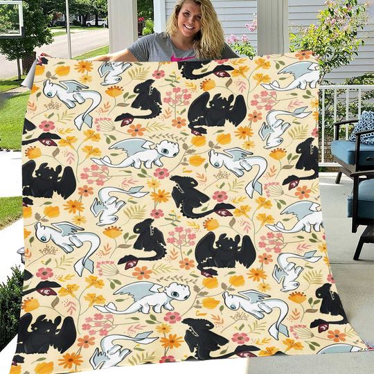 Toothless Fleece Blanket - Light Fury Blanket