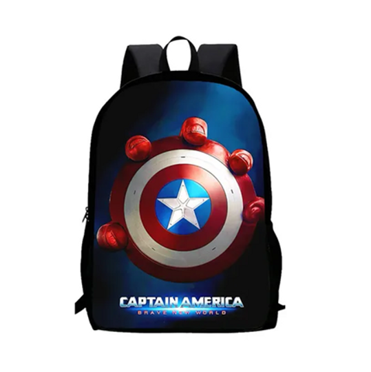 Cartoon  Captain America Child School Backpack