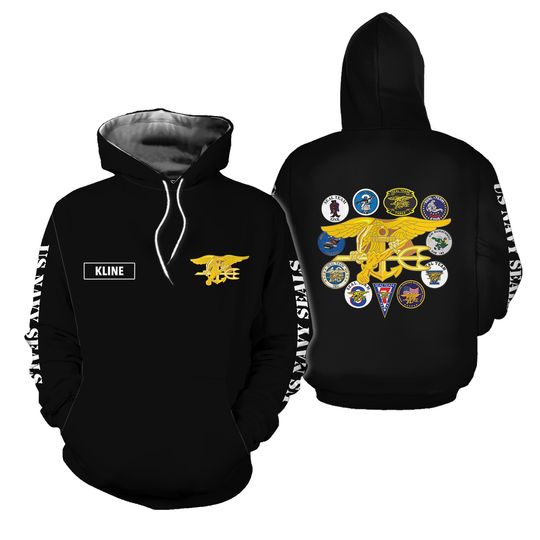 3D HOODIE US size, Custom Name US Navy Seals Hoodie
