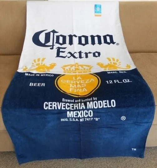 Corona Extra Bottle Beach Towel with Logo