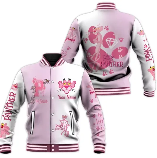 Pink Panther Baseball Jacket, Gift For Fans