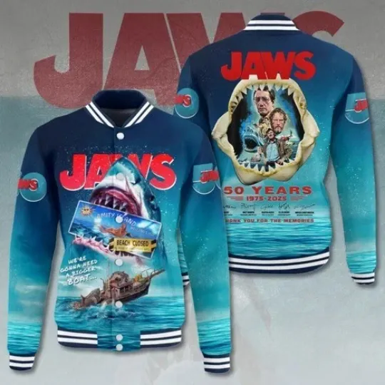 Jaws Varsity Jacket Baseball Jacket Christmas Gift Holiday