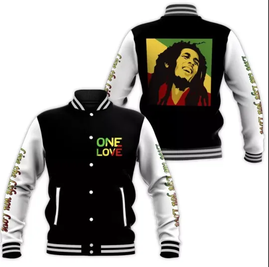 Rap Bob Marley Baseball Jacket, Fan gift, Best gift