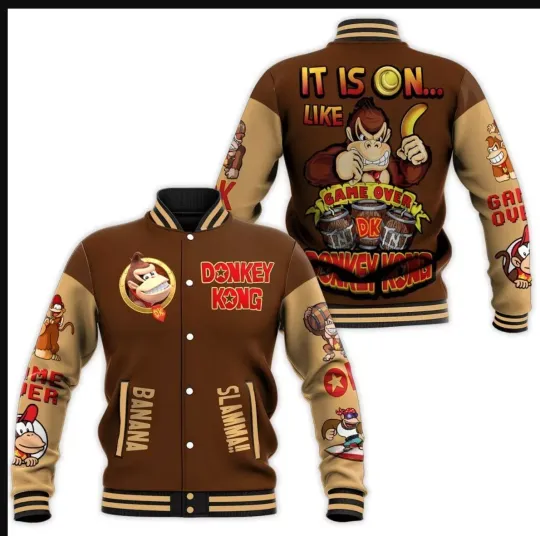 Donkey Kong , Su-per Ma-rio Baseball Jacket