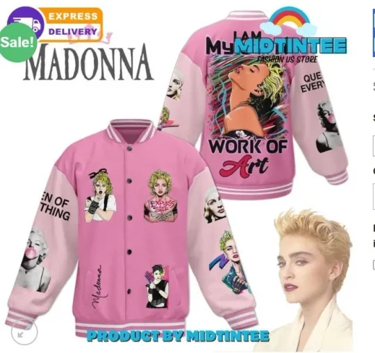 Madonna I Am My Own Work Baseball Jacket, gift 3D best all printed