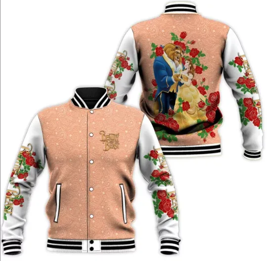 Beauty And The Beast Disney Baseball Jacket Christmas Gift Holiday