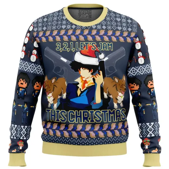 Spike Spiegel Cow Bebop Ugly Christmas Sweater