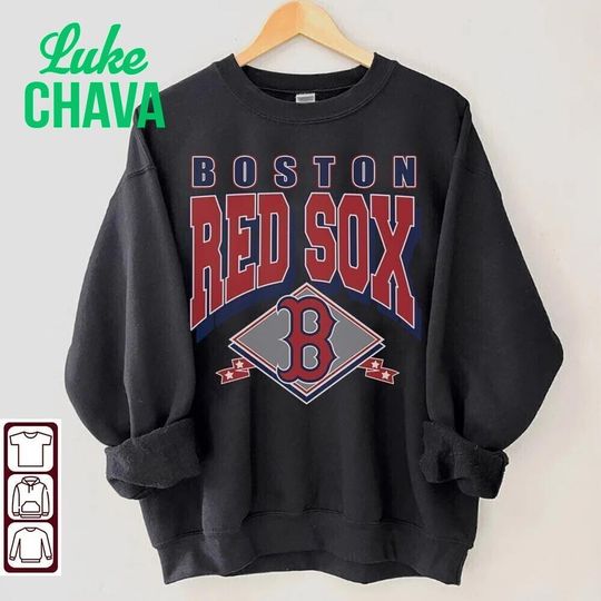 Boston Red Sox Retro Baseball Sweatshirt, Boston Crewneck, Red Sox Fan Gift, Boston Sports Apparel, Trendy Gameday Outfit