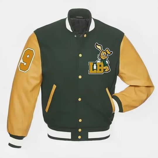 Retro Snoop Dogg Ego Trippin Varsity Jacket Green Wool Yellow Leather Bomber Jacket Unisex