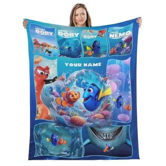Personalized Disney Finding Dory Fleece Blanket Gift For Fan, Kids