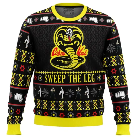 Cobra Kai Sweep The Leg Karate Kid Ugly Christmas Sweater