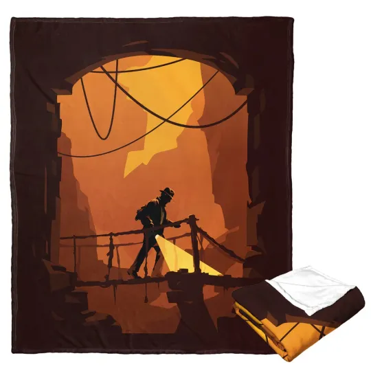 Disney Indiana Jones Dial Of Destiny Tread Carefully Fleecce Blanket