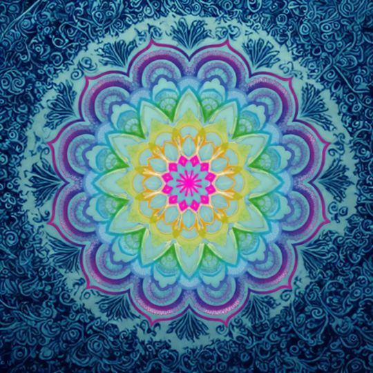 Mandala Mahjong Mat: Multi-Color Floral Mahj Game Tabletop