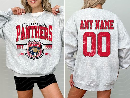 Personalized Florida Panthers Sweatshirt| Florida Panthers  Hockey Shirt| Custom Hockey Shirt| Crewneck Hockey Shirt