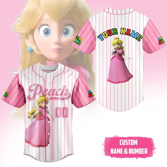 Pink Princess Baseball Shirt, Game Princess Tee, Video Game Shirt, Mario Bros Shirt, Cute Kid Birthday Gif