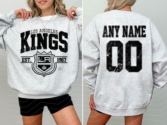 Personalized Los Angeles Kings Sweatshirt-Tshirt- Hoodie| Los Angeles Kings  Hockey Shirt| Custom Hockey Shirt| Crewneck Hockey Shirt
