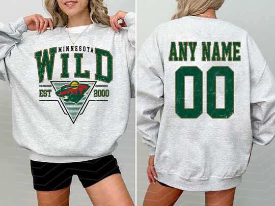 Personalized Minnesota Wild Sweatshirt- Hoodie| Minnesota Hockey shirt| Custom Hockey Shirt| Hockey Mom Dad gift