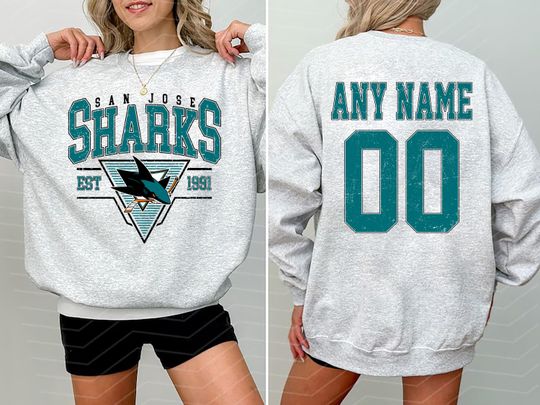Personalized San Jose Sharks Sweatshirt- Hoodie| San Jose  Hockey shirt| Custom Hockey Shirt| Hockey Mom Dad gift