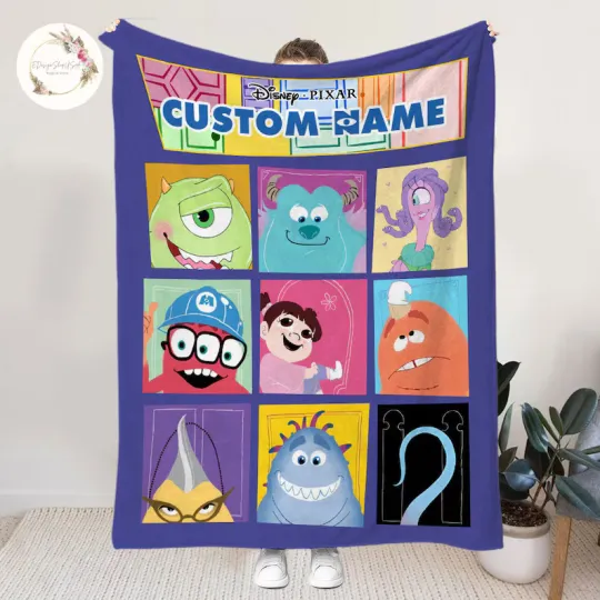 Personalized Disney Monsters Inc Blanket Gift For Friends, Kids
